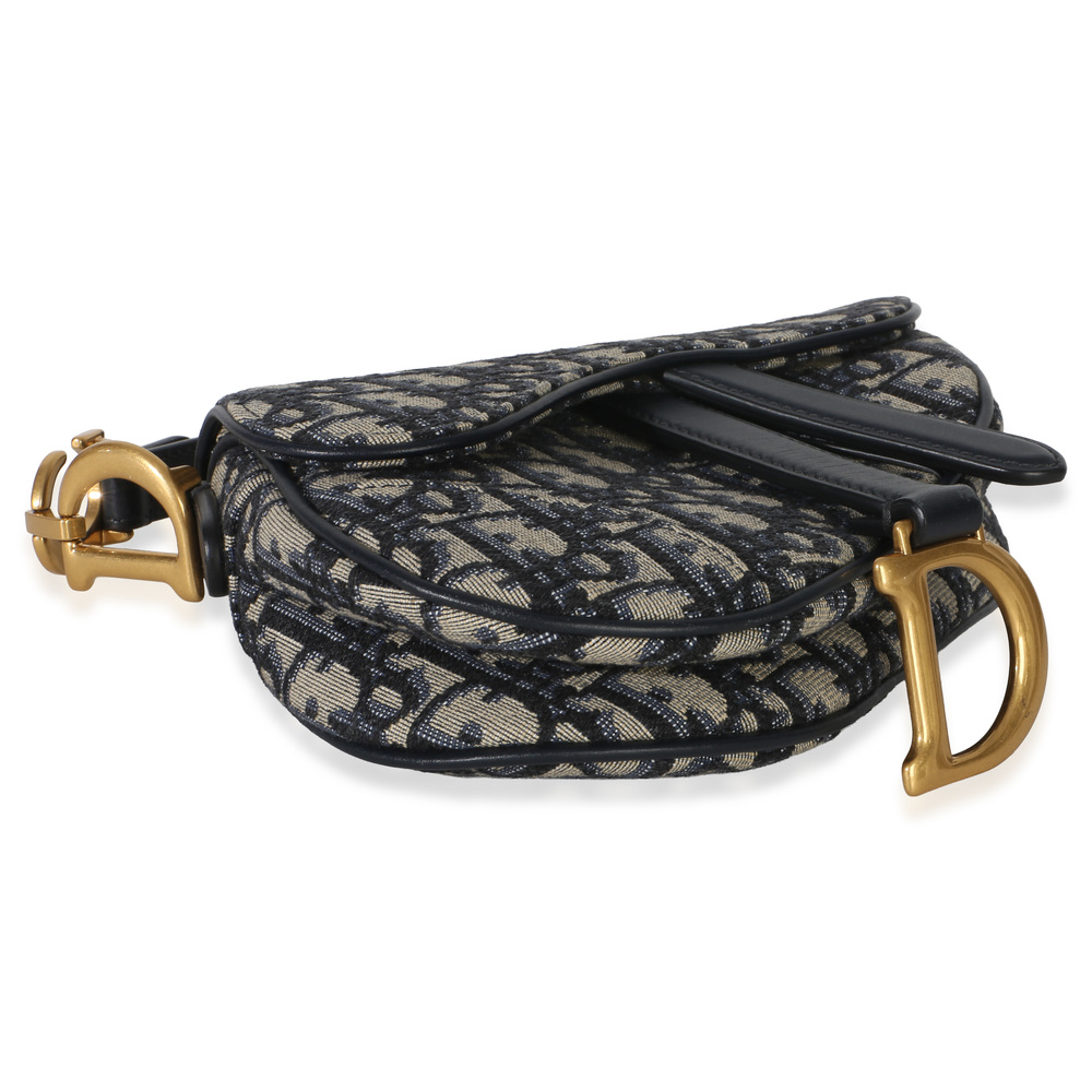 Christian Dior Navy Oblique Canvas Mini Saddle Bag - Picture 8 of 8